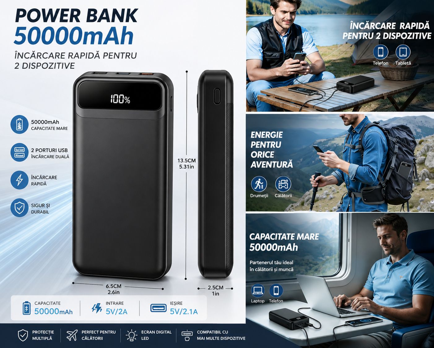 Baterie Externa 50000 mAh